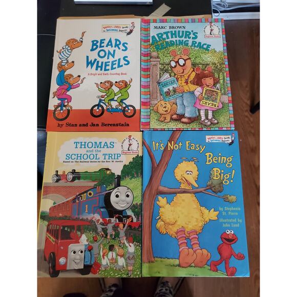 Mixed Lot of 4 Beginner Reading Big Bird, Berenstain & more Hardcover Kids Books - Picture 1 of 9